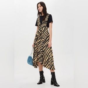 NWT TopShop Zebra Print Pinafore Dress